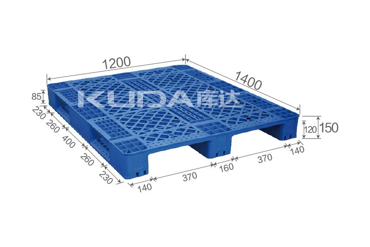 1412D網(wǎng)格川字（置鋼管）塑料托盤