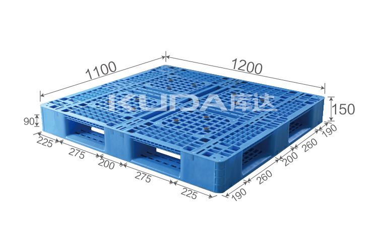 1211B網(wǎng)格田字（置鋼管）塑料托盤(pán)
