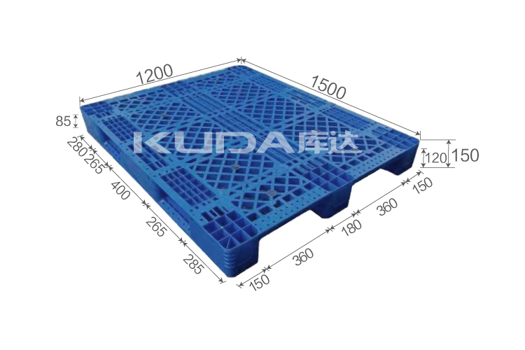 1512A網(wǎng)格川字（置鋼管）塑料托盤