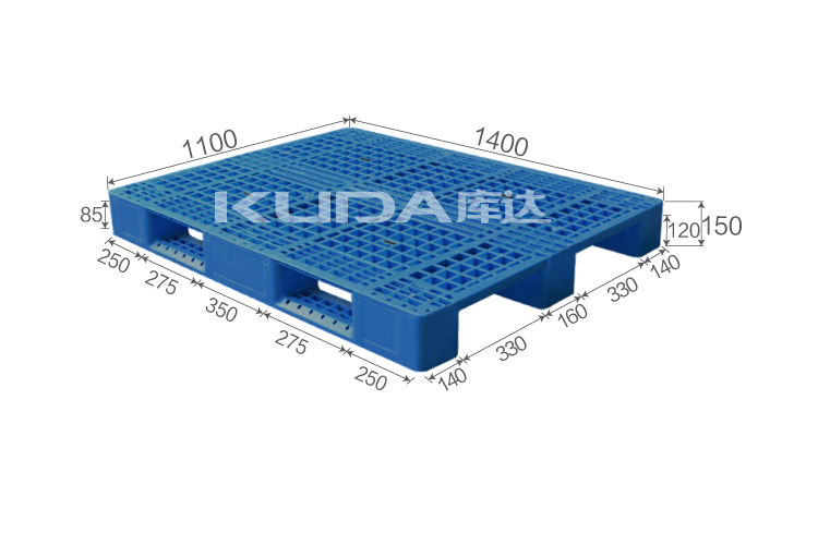 1411C網(wǎng)格川字（置鋼管）塑料托盤