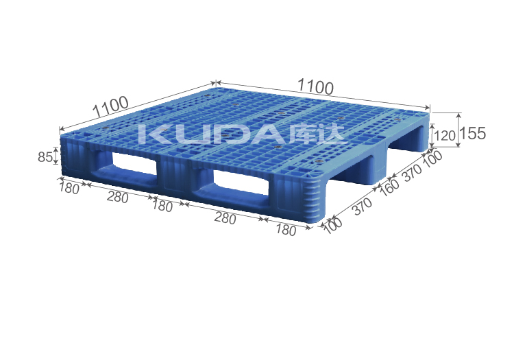 1111H網(wǎng)格川字（置鋼管）塑料托盤