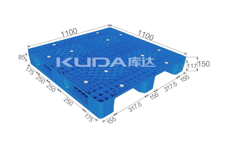 1111J網(wǎng)格川字（置鋼管）塑料托盤