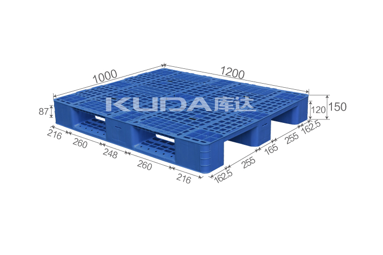 1210P網(wǎng)格川字（置鋼管）塑料托盤