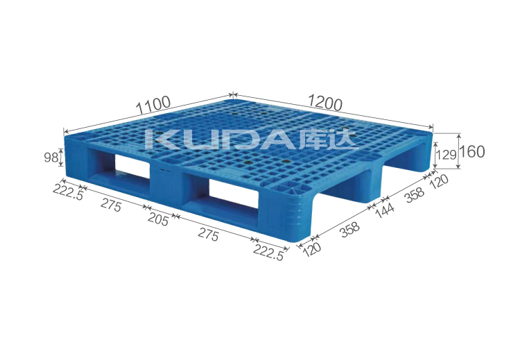 1211E網(wǎng)格川字（置鋼管）塑料托盤