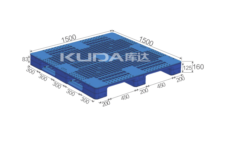 1515B網(wǎng)格川字（置鋼管）塑料托盤