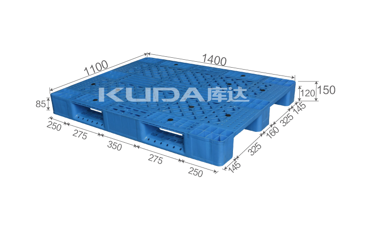 1411D網(wǎng)格川字（置鋼管）塑料托盤