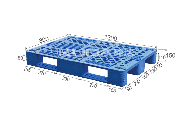 1208E網(wǎng)格川字（置鋼管）塑料托盤