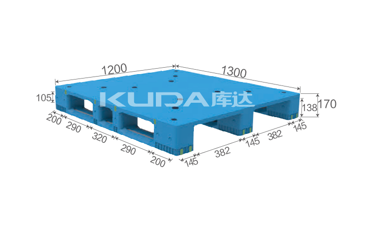 1312B平板川字（置鋼管）塑料托盤(pán)