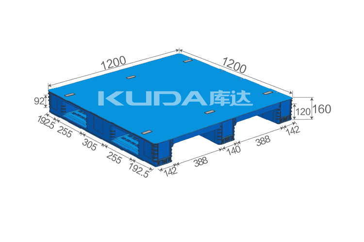 1212J平板川字（置鋼管）塑料托盤
