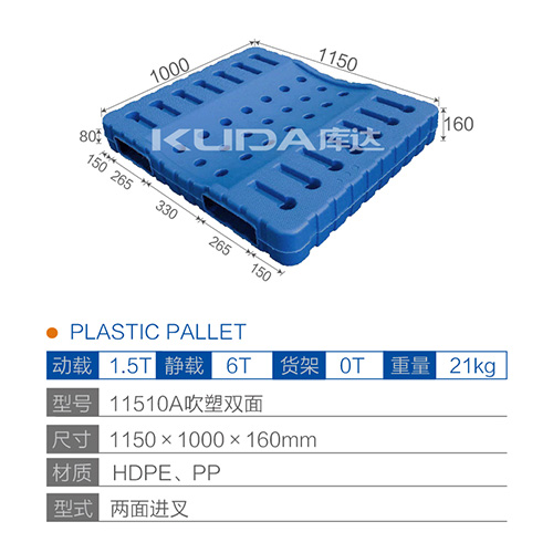 11510A吹塑雙面塑料盤托盤