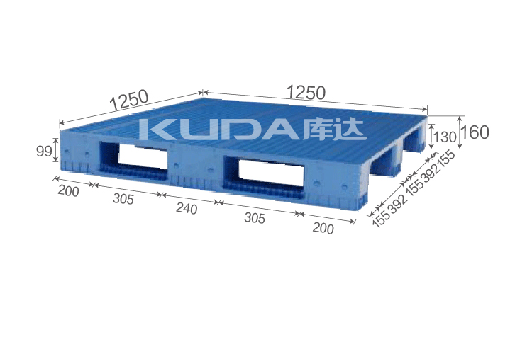 125125A平板川字（置鋼管）塑料托盤