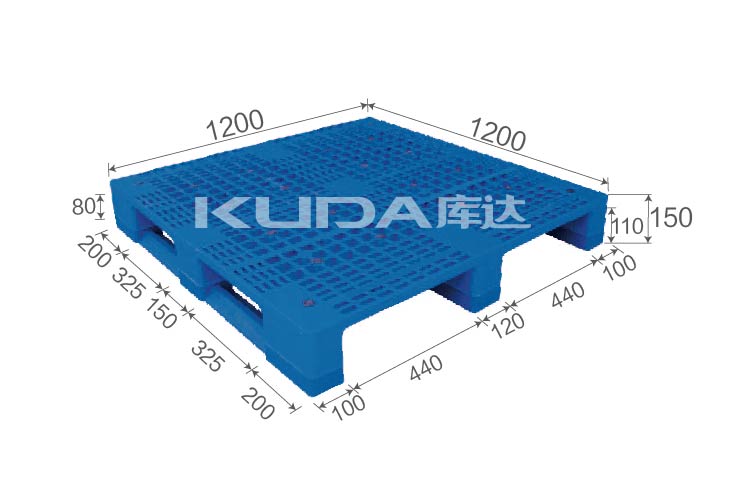 1212E網(wǎng)格川字（置鋼管）塑料托盤(pán)